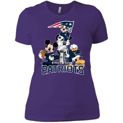 Nfl - New England Patriots Donald Duck Goofy Mickey Mouse Super Bowl 2019 Football Women Cotton T-Shirt Women Cotton T-Shirt - parenttees