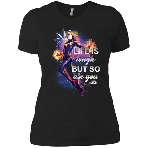 Captain Marvel Inspirational Quote Flight Women Cotton T-Shirt Black / X-Small Women Cotton T-Shirt - parenttees