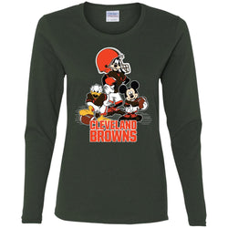 Mickey Mouse Cleveland Browns American Football Nfl Sports Shirt Women Long Sleeve Shirt