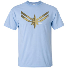 Captain Marvel Simple Gold Shadowed Logo Men Cotton T-Shirt Men Cotton T-Shirt - parenttees