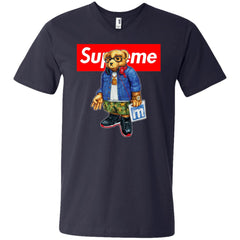 Supreme Bear Style Music T-shirt Men V-Neck T-Shirt Men V-Neck T-Shirt - parenttees