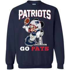 Go Pats - New England Patriots Super Bowl 2019 Mickey Mouse Football Nfl Crewneck Pullover Sweatshirt Crewneck Pullover Sweatshirt - parenttees