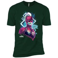 Marvel Captain Marvel Space Glow Neon Men Short Sleeve T-Shirt Men Short Sleeve T-Shirt - parenttees