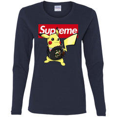 Supreme Pikachu T-shirt Women Long Sleeve Shirt Women Long Sleeve Shirt - parenttees