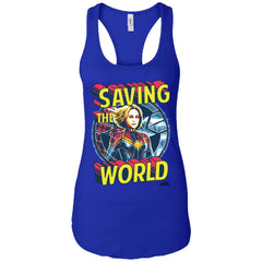 Captain Marvel Saving The World Portrait Women Tank Top Women Tank Top - parenttees