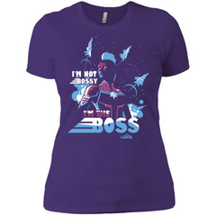 Captain Marvel I'm The Boss Space Blue Red Women Cotton T-Shirt Women Cotton T-Shirt - parenttees