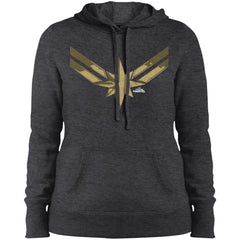 Captain Marvel Simple Gold Shadowed Logo Women Hooded Sweatshirt Women Hooded Sweatshirt - parenttees