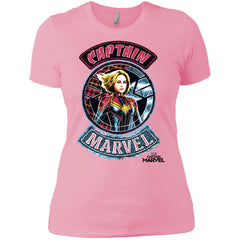 Captain Marvel Stitched Patched Portrait Women Cotton T-Shirt Women Cotton T-Shirt - parenttees