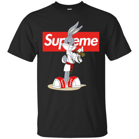 Supreme Rabbit Smoking T-shirt Men Cotton T-Shirt Black / S Men Cotton T-Shirt - parenttees