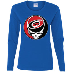 Carolina Hurricanes Grateful Dead Steal Your Face Hockey Nhl Shirts Women Long Sleeve Shirt