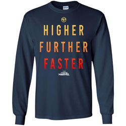 Marvel Captain Marvel Movie Higher Faster Men Long Sleeve Shirt