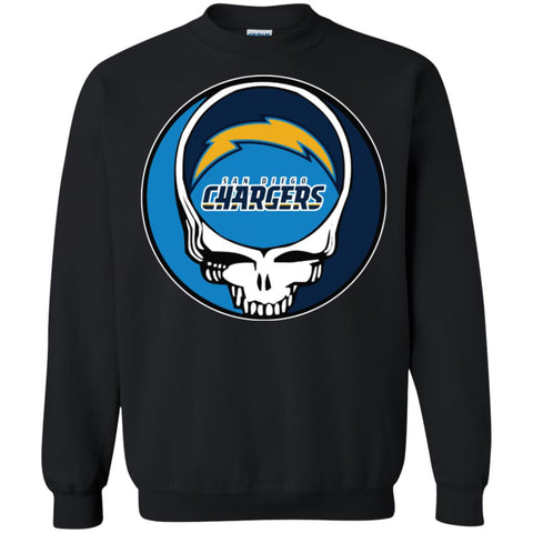 Los Angeles Chargers Grateful Dead Steal Your Face Football Nfl Shirts Crewneck Pullover Sweatshirt Black / S Crewneck Pullover Sweatshirt - parenttees