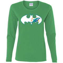 We Are The Miami Dolphins Batman Nfl Mashup Women Long Sleeve Shirt Women Long Sleeve Shirt - parenttees