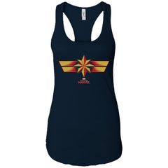 Marvel Captain Marvel Retro Red Yellow Logo Women Tank Top Women Tank Top - parenttees