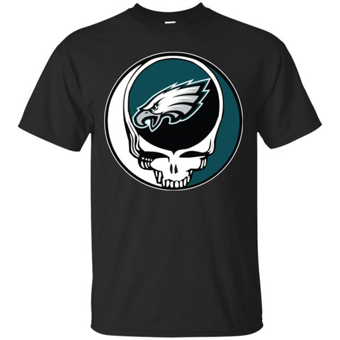 Philadelphia Eagles Grateful Dead Steal Your Face Football Nfl Shirts Men Cotton T-Shirt Black / S Men Cotton T-Shirt - parenttees