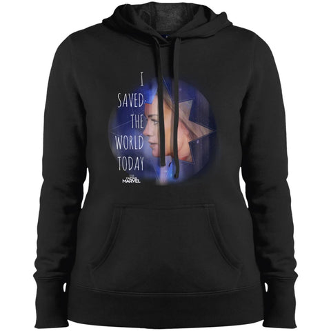 Captain Marvel Saved The World Portrait Women Hooded Sweatshirt Black / X-Small Women Hooded Sweatshirt - parenttees