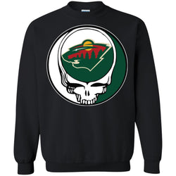 Minnesota Wild Grateful Dead Steal Your Face Hockey Nhl Shirts Crewneck Pullover Sweatshirt