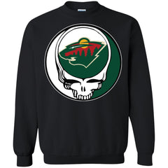 Minnesota Wild Grateful Dead Steal Your Face Hockey Nhl Shirts Crewneck Pullover Sweatshirt Crewneck Pullover Sweatshirt - parenttees