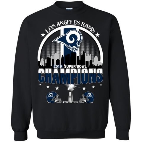 Nfl – Los Angeles Rams 2019 Super Bowl Champions Football Crewneck Pullover Sweatshirt Black / S Crewneck Pullover Sweatshirt - parenttees