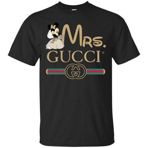 Mrs Minnie Gucci Couple Disney Shirt Valentine's Day T-shirt Men Cotton T-Shirt Black / S Men Cotton T-Shirt - parenttees