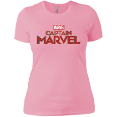 Marvel Captain Marvel Movie Logo Red Women Cotton T-Shirt Women Cotton T-Shirt - parenttees