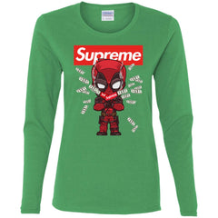 Supreme Deadpool Funny T-shirt Women Long Sleeve Shirt Women Long Sleeve Shirt - parenttees