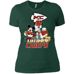 Nfl – Kansas City Chiefs Donald Duck Goofy Mickey Mouse Super Bowl 2019 Football Women Cotton T-Shirt Women Cotton T-Shirt - parenttees