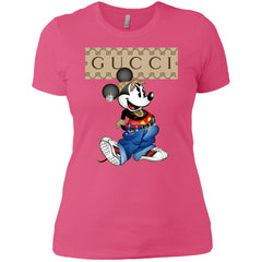 Gucci Mickey Mouse Trending T-Shirt Women Cotton T-Shirt T-Shirts - parenttees