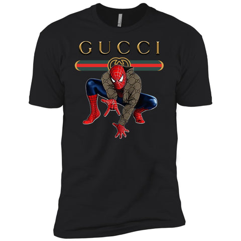 Spider Man Gucci Funny  Trend T- Shirt Men Short Sleeve T-Shirt Black / X-Small Men Short Sleeve T-Shirt - parenttees