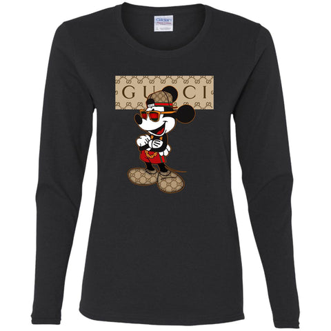 Gucci Mickey T-shirt So Baby Shirt Women Long Sleeve Shirt Black / S Women Long Sleeve Shirt - parenttees