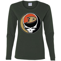 Anaheim Ducks Grateful Dead Steal Your Face Hockey Nhl Shirts Women Long Sleeve Shirt