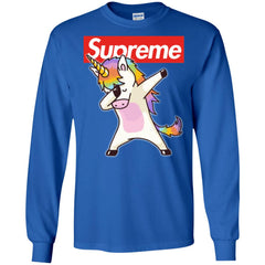 Supreme Unicorn T-shirt Dance Dabbing Unicorn Men Long Sleeve Shirt Men Long Sleeve Shirt - parenttees