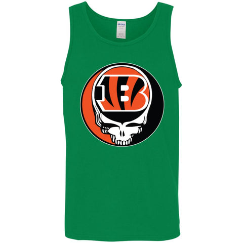 Cincinnati Bengals Grateful Dead Steal Your Face Football Nfl Shirts Men Cotton Tank Turf Green / X-Small Men Cotton Tank - parenttees