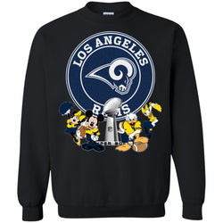 Nfl – Los Angeles Rams Super Bowl 2019 Mickey Mouse Minnie Mouse Donald Duck Daisy Duck Football Crewneck Pullover Sweatshirt