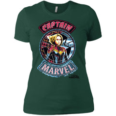 Captain Marvel Stitched Patched Portrait Women Cotton T-Shirt Women Cotton T-Shirt - parenttees