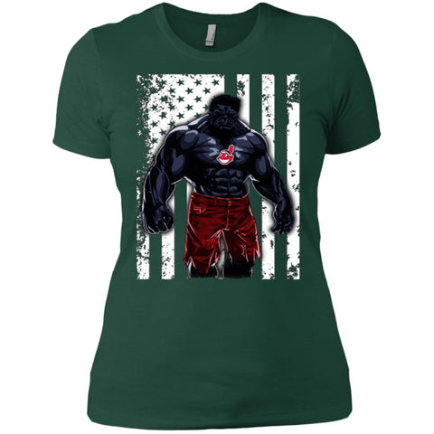 Giants Hulk Cleveland Indians T-shirt Flag Women Cotton T-Shirt Black / X-Small Women Cotton T-Shirt - parenttees