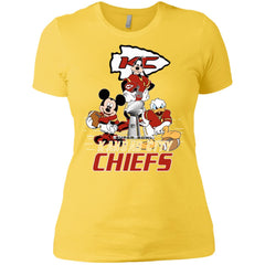 Nfl – Kansas City Chiefs Donald Duck Goofy Mickey Mouse Super Bowl 2019 Football Women Cotton T-Shirt Women Cotton T-Shirt - parenttees