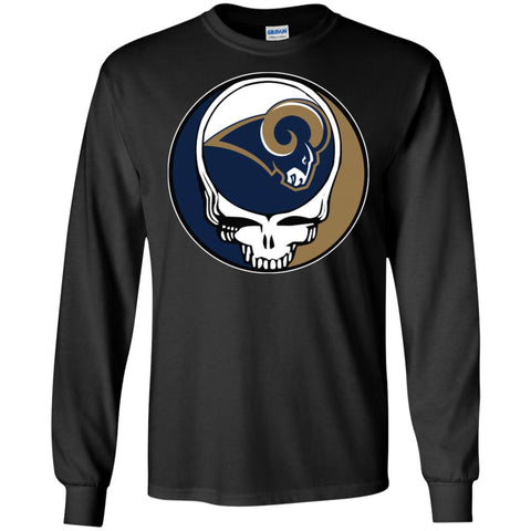 Los Angeles Rams Grateful Dead Steal Your Face Football Nfl Shirts Men Long Sleeve Shirt Black / S Men Long Sleeve Shirt - parenttees