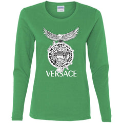 Versace Supervip Logo T-shirt Women Long Sleeve Shirt Women Long Sleeve Shirt - parenttees