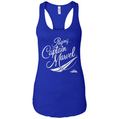 Captain Marvel Paging Distressed Cursive Women Tank Top Women Tank Top - parenttees