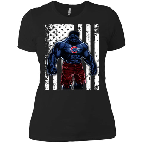 Giants Hulk Chicago Cubs T-shirt Flag Women Cotton T-Shirt Black / X-Small Women Cotton T-Shirt - parenttees