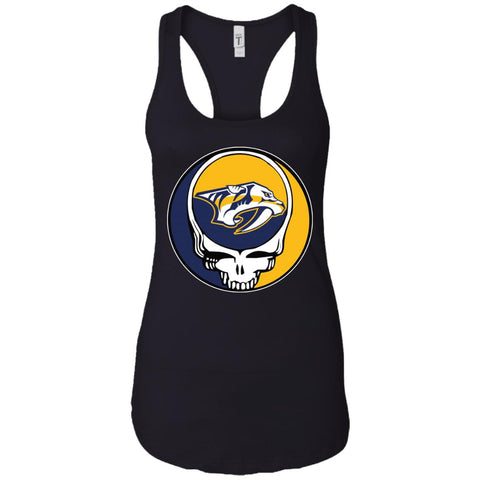 Nashville Predators Grateful Dead Steal Your Face Hockey Nhl Shirts Women Tank Top Black / X-Small Women Tank Top - parenttees