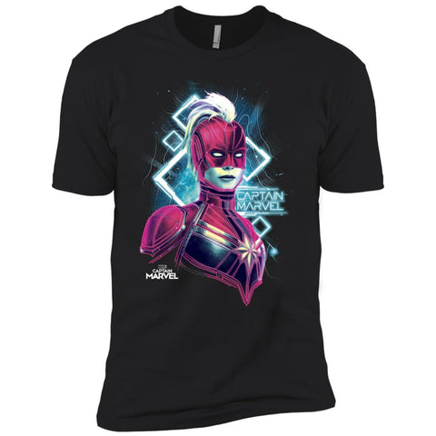 Marvel Captain Marvel Space Glow Neon Men Short Sleeve T-Shirt Black / X-Small Men Short Sleeve T-Shirt - parenttees