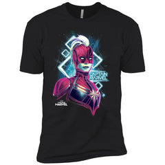 Marvel Captain Marvel Space Glow Neon Men Short Sleeve T-Shirt Men Short Sleeve T-Shirt - parenttees