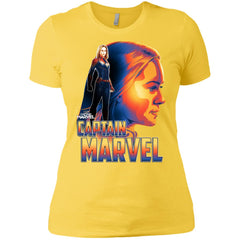 Captain Marvel Bold Sunset Portrait Women Cotton T-Shirt Women Cotton T-Shirt - parenttees