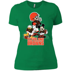 Mickey Mouse Cleveland Browns American Football Nfl Sports Shirt Women Cotton T-Shirt Women Cotton T-Shirt - parenttees