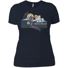 Marvel Captain Marvel Flight Clouds Vintage Women Cotton T-Shirt Women Cotton T-Shirt - parenttees