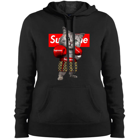 Supreme Boxing Cat Best Funny T-shirt Women Hooded Sweatshirt Black / X-Small Women Hooded Sweatshirt - parenttees