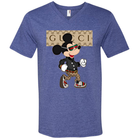 Gucci Shirt Mickey Mouse T-shirt Men V-Neck T-Shirt Black / S Men V-Neck T-Shirt - parenttees