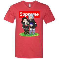 Supreme Rick And Morty T-shirt Men V-Neck T-Shirt Men V-Neck T-Shirt - parenttees